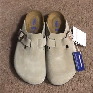 Birkenstock suede leather slides